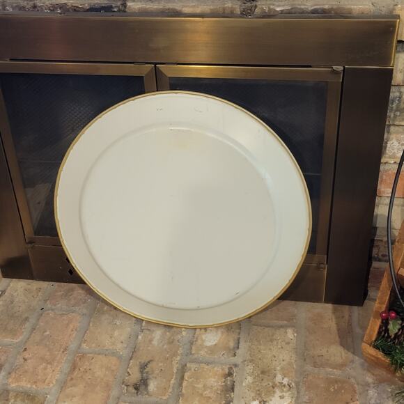 Vintage Large Round Kaffee Klatch Tray Coffee Pot, Metal 19" German Decor - Picture 4 of 4